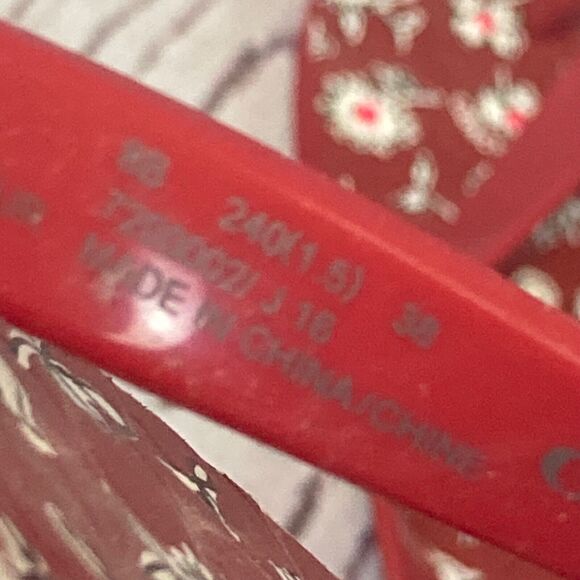 Coach Sandals Womens 8B Red Floral Abbigail Turn-Lock Flip Flops Thongs Logo - Picture 7 of 10